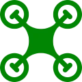 Quadrotor silhouette graphic in green